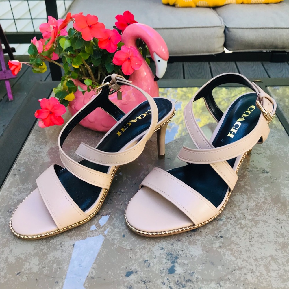 Coach size 7 B cream scrappy sandals.